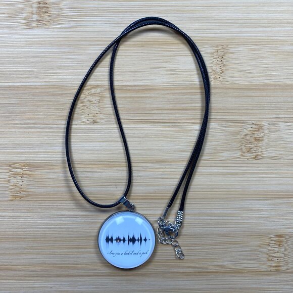 I Love You A Bushel And A Peck Soundwave Cabochon Necklace - Picture 3 of 3